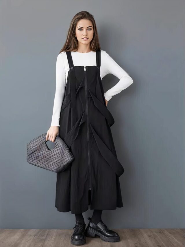 Longue robe salopette streetwear