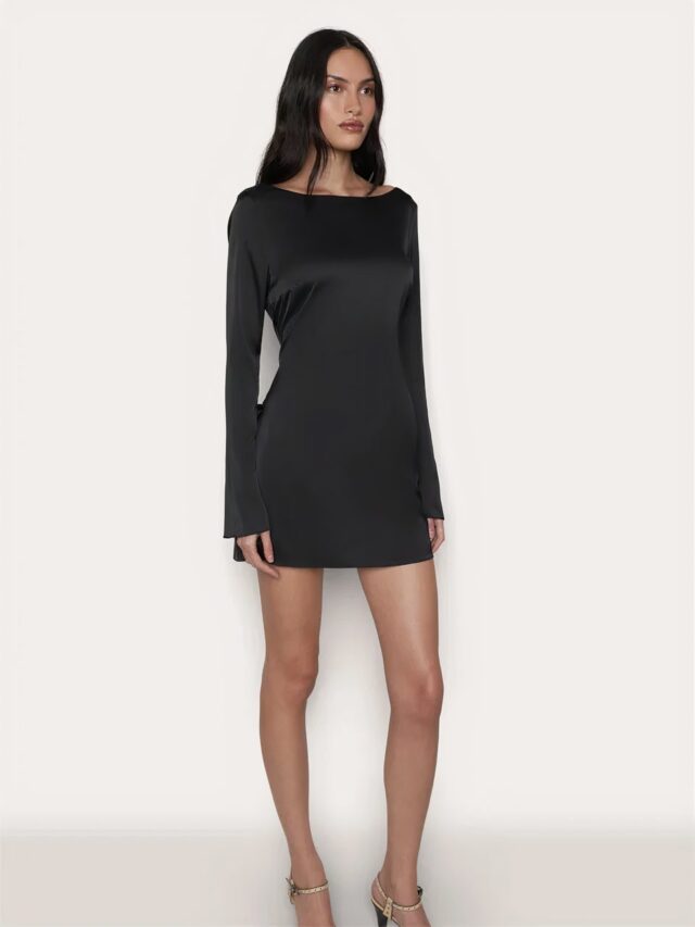 Mini robe dos-nu à manches longues