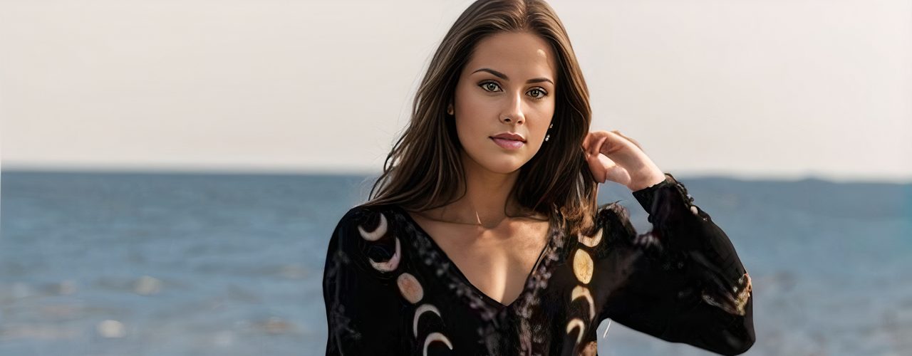 Robe bohème longue noire cosmique