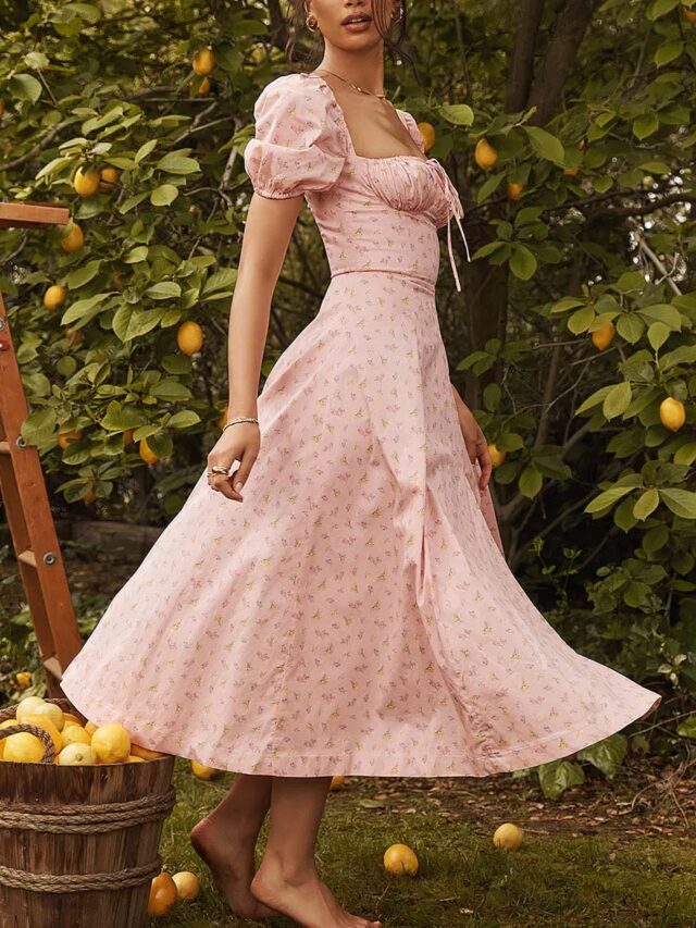 Robe Bridgerton fleurie