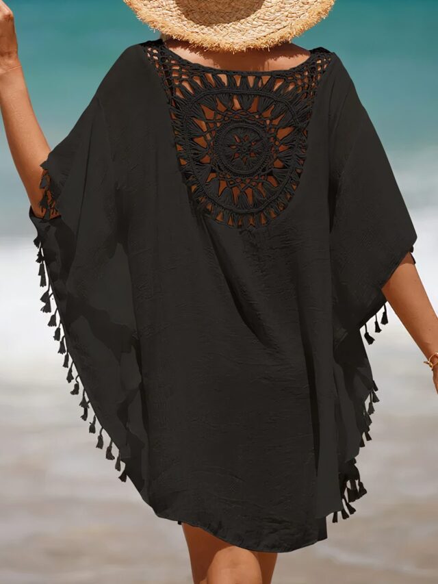 Robe de plage empiècement macramé