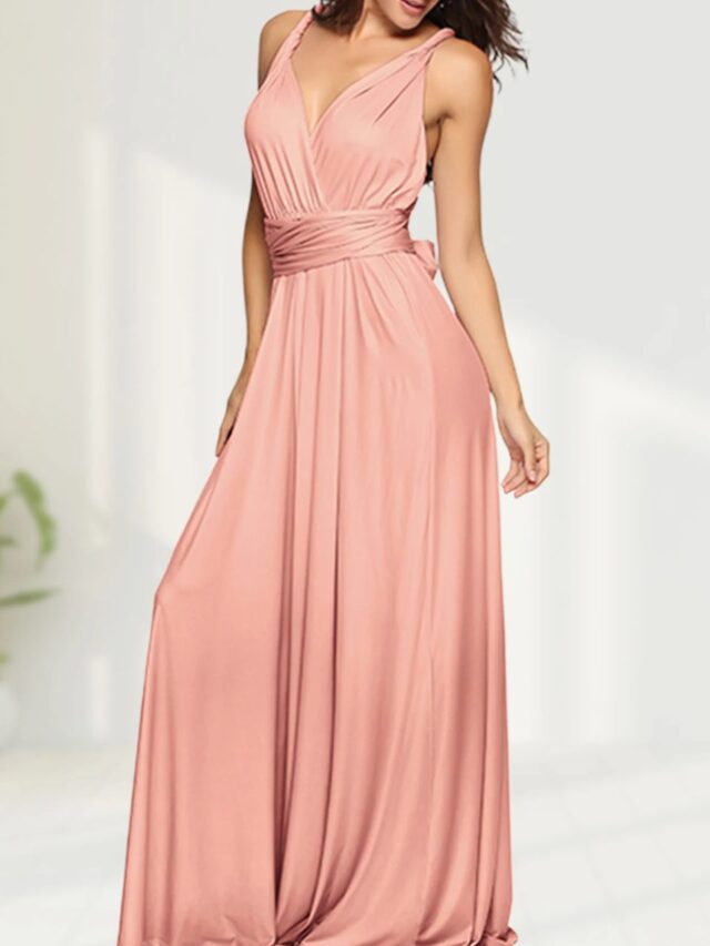 Robe demoiselle d'honneur rose femme