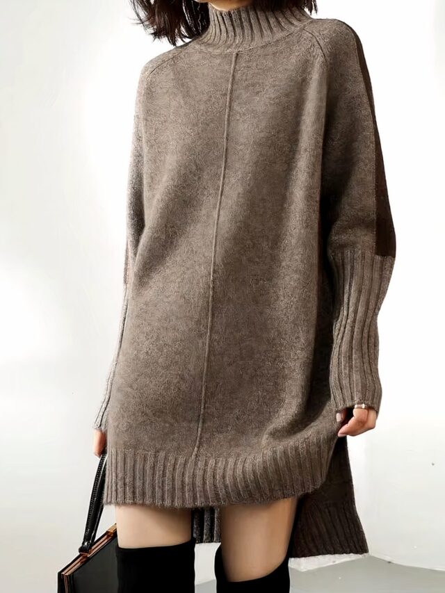 Robe pull large et courte pour femme