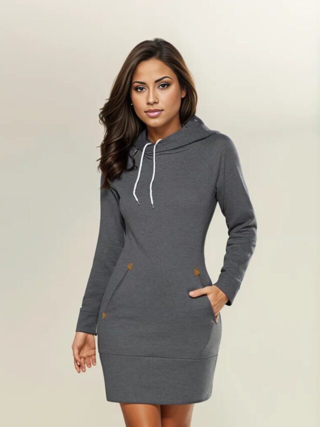 Robe sweat confortable à capuche pour femme